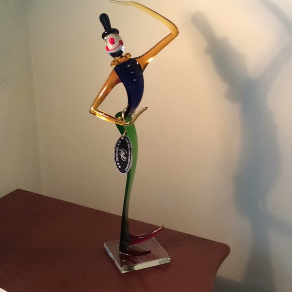 20’ Czech Original Hand Made Tall Clown Glass Art Sculpture - Picture 1 of 7